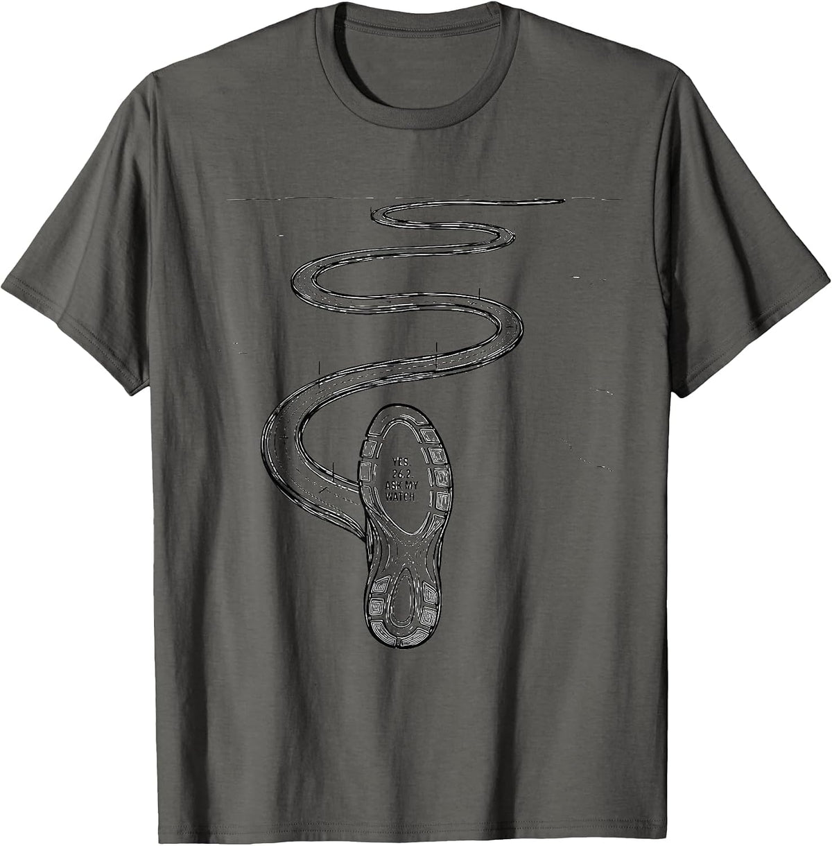 Men's Yes. 26.2. Ask My Watch Funny Runner Marathon Gift T-Shirt - Asphalt Grey