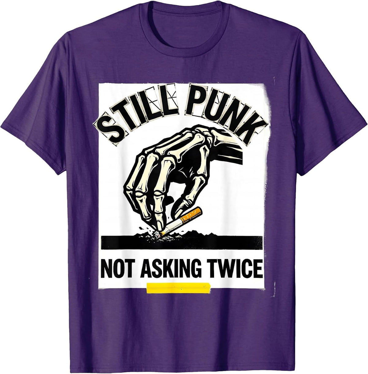 Still Punk Not Asking Twice Punk Rock Skull Rebellion Humor T-Shirt - Purple