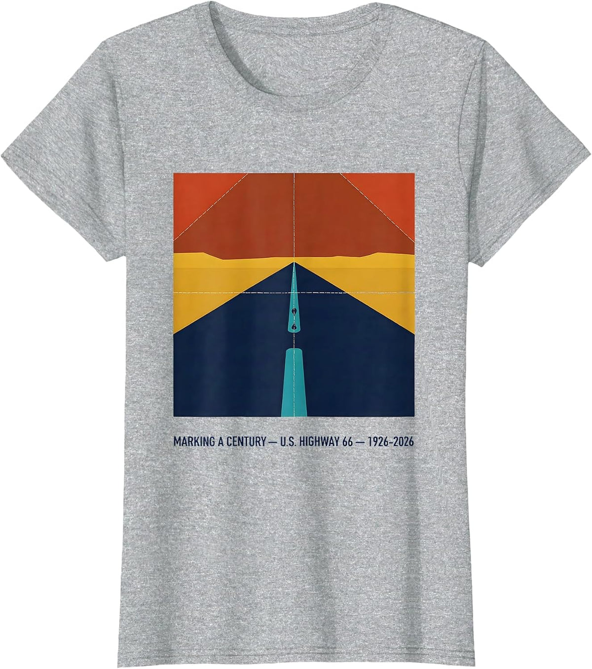 Women's Marking A Century — U.S. Highway 66 — 1926-2026 Vintage T-Shirt - Heather Grey