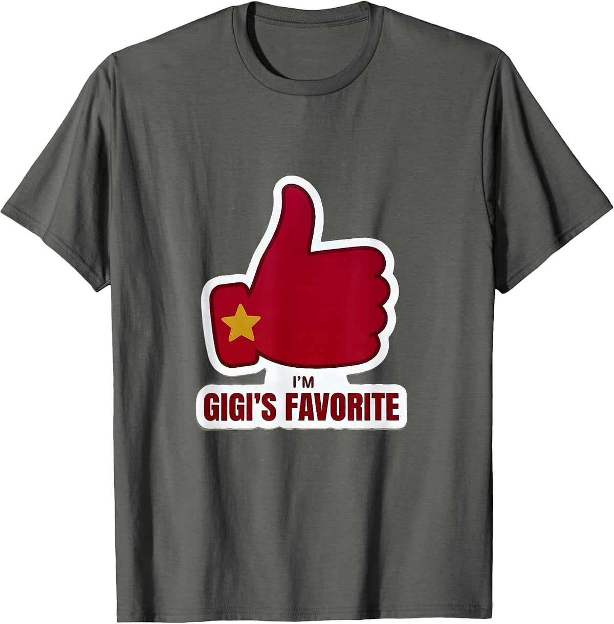 I'm Gigi's Favorite Funny Grandma's Grandchild Family Pride T-Shirt - Asphalt Grey