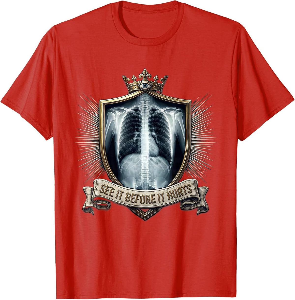 Men's See It Before It Hurts Radiology Design T-Shirt - Red