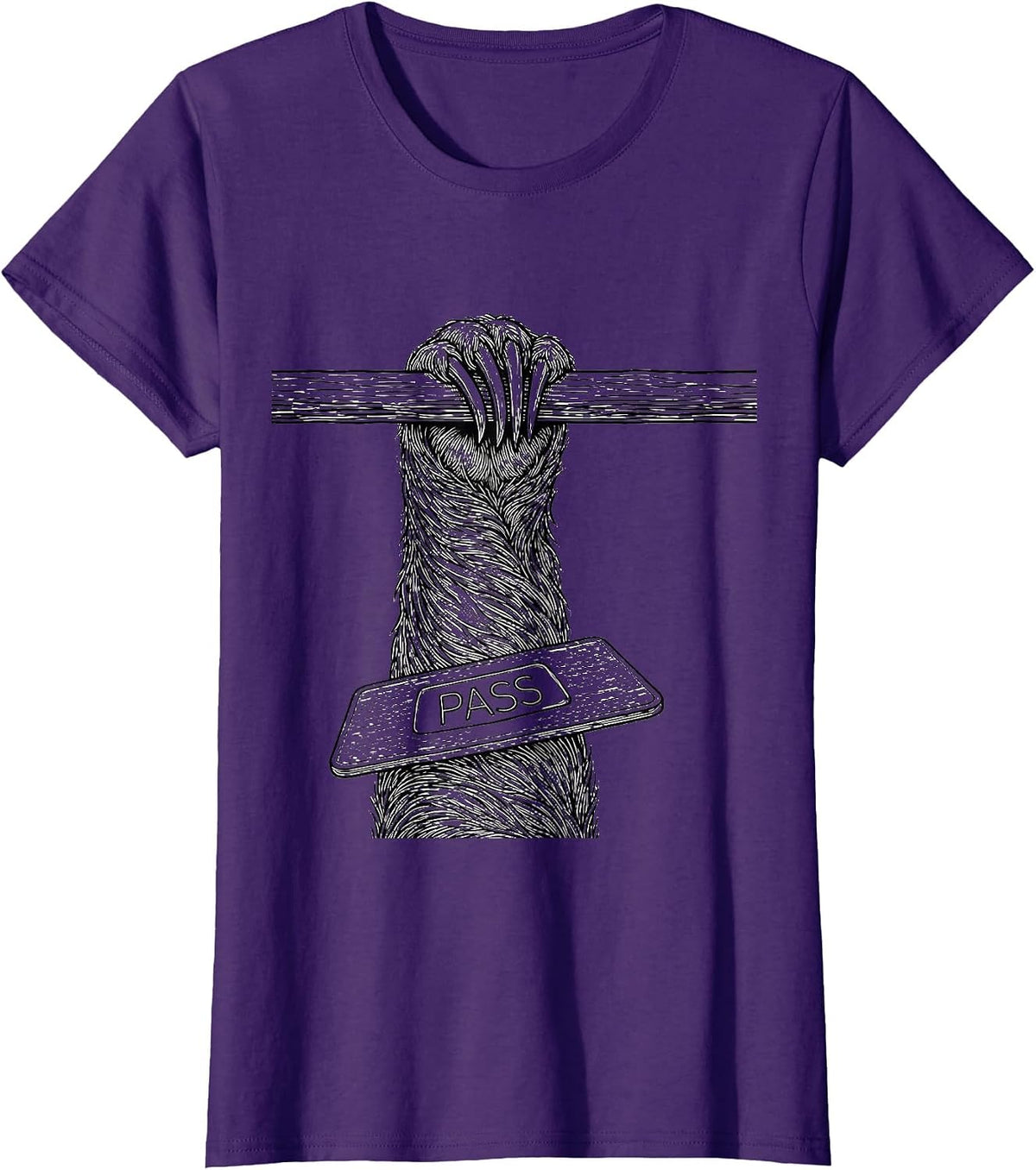Women's Pass Funny Sloth Lover Humor Animal Affinity Gift T-Shirt - Purple