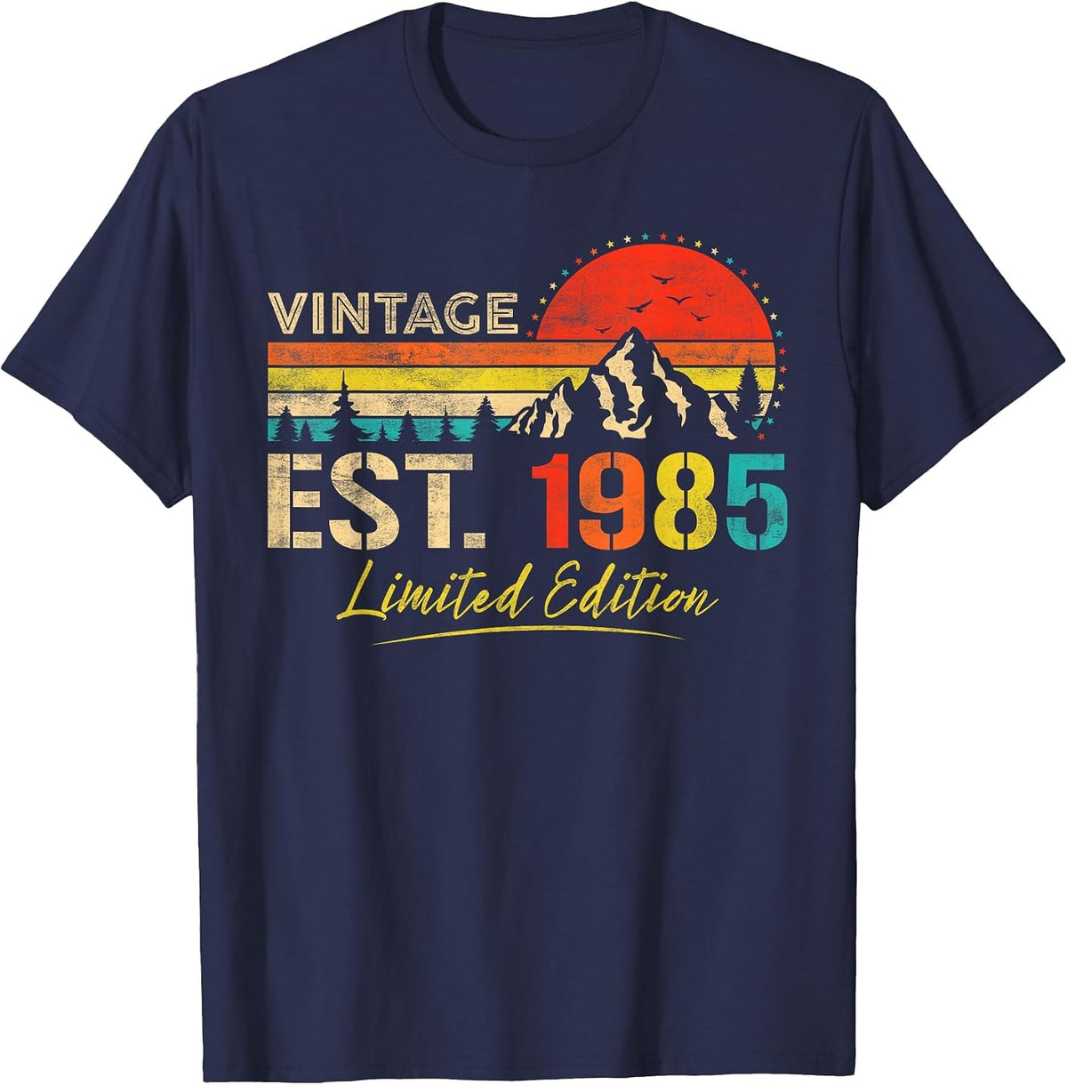 Vintage Est 1985 Limited Edition Classic 1985 Men and Women T-Shirt - Navy Blue