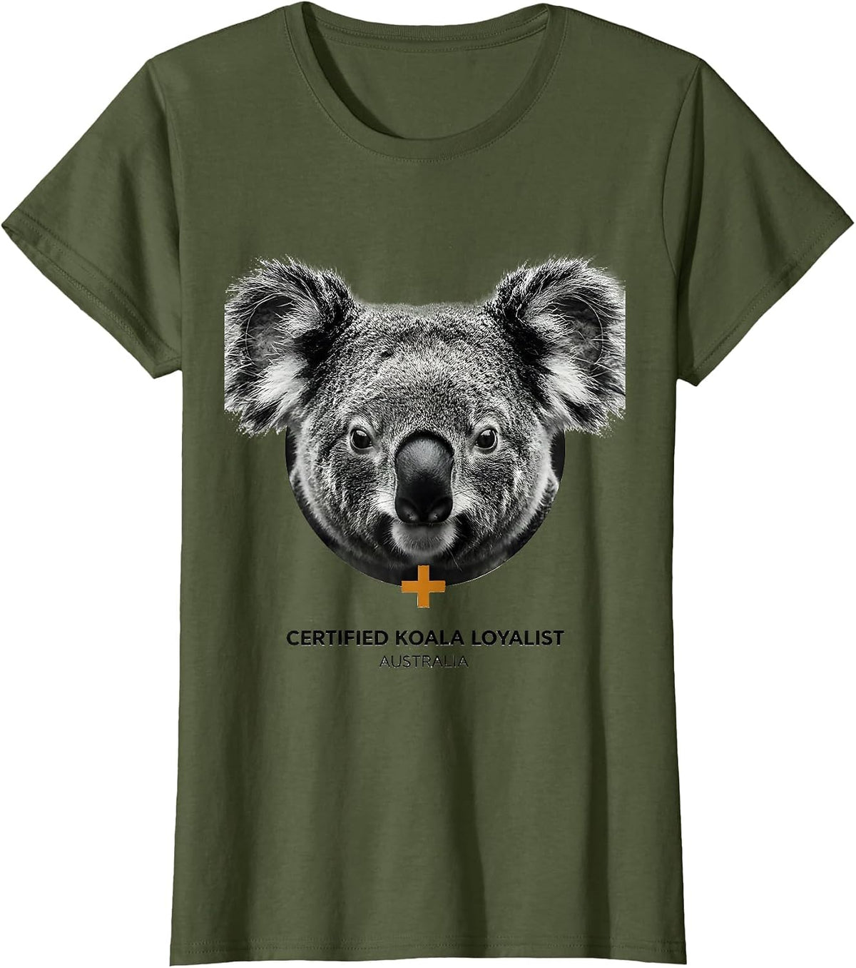 Women's Certified Koala Loyalist Australia National Pride Souvenir T-Shirt - Olive Green