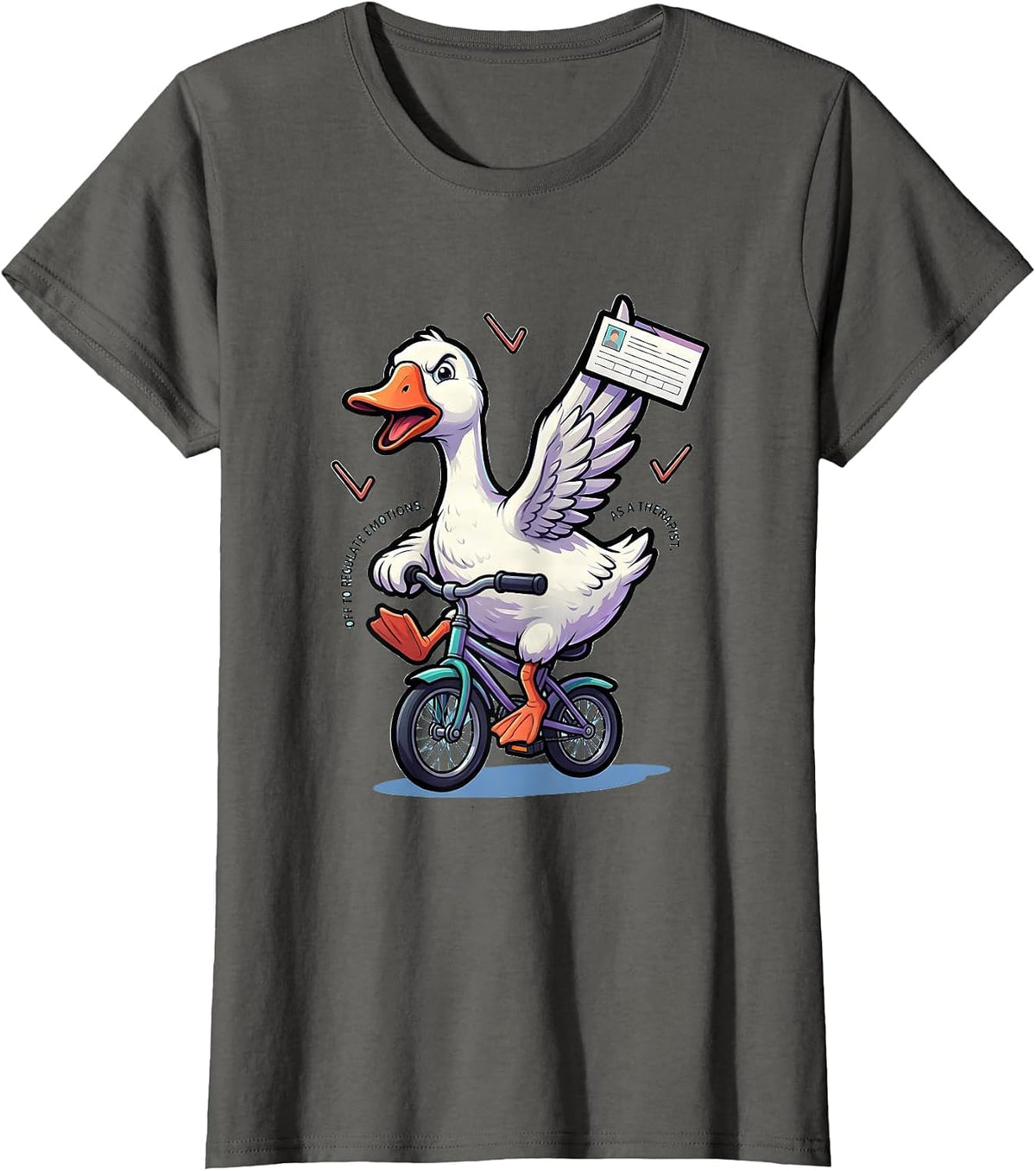 Women's Off To Regulate Emotions As A Therapist Funny T-Shirt - Asphalt Grey