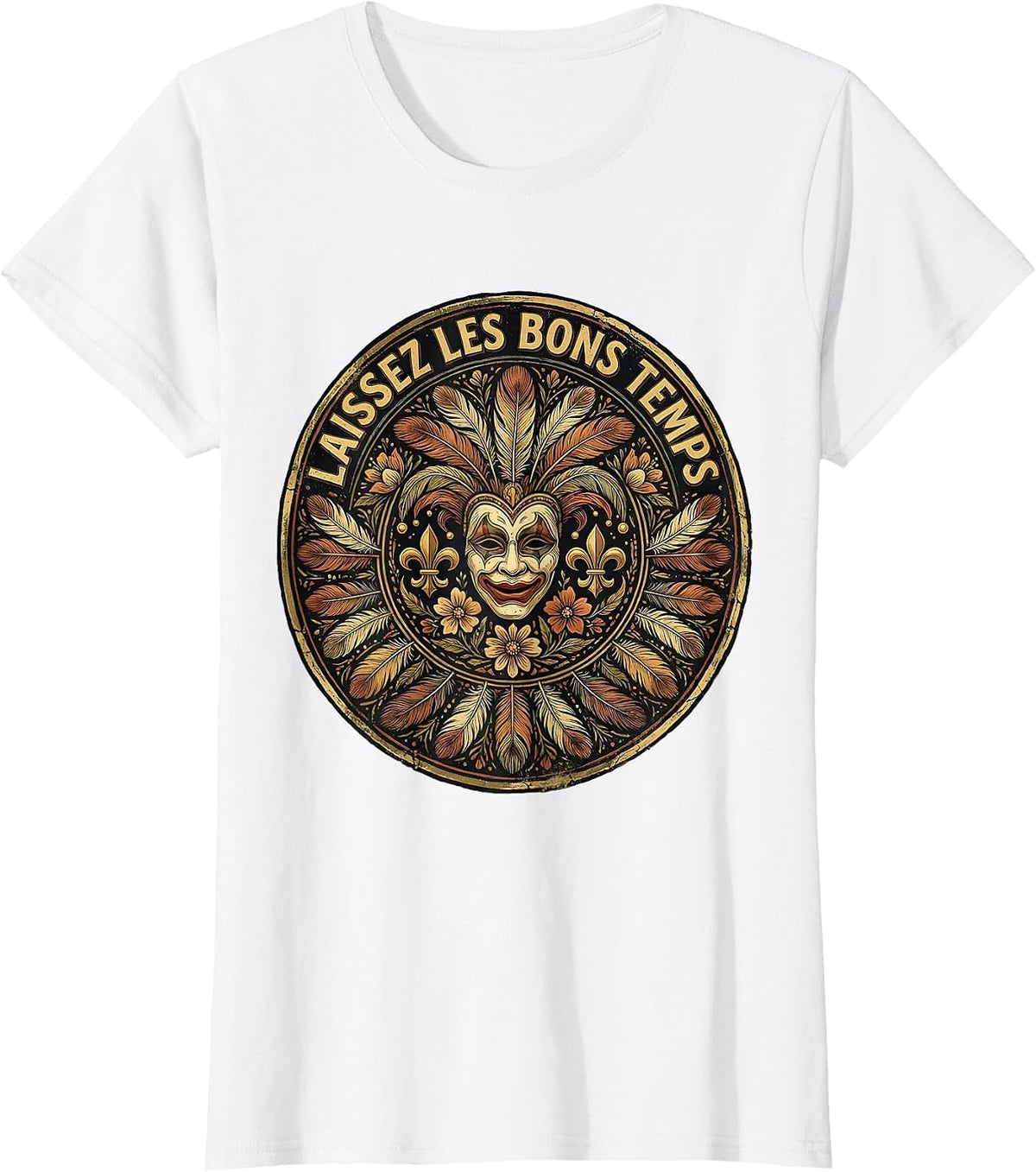 Laissez Les Bons Temps Mardi Gras Celebration T-Shirt - White