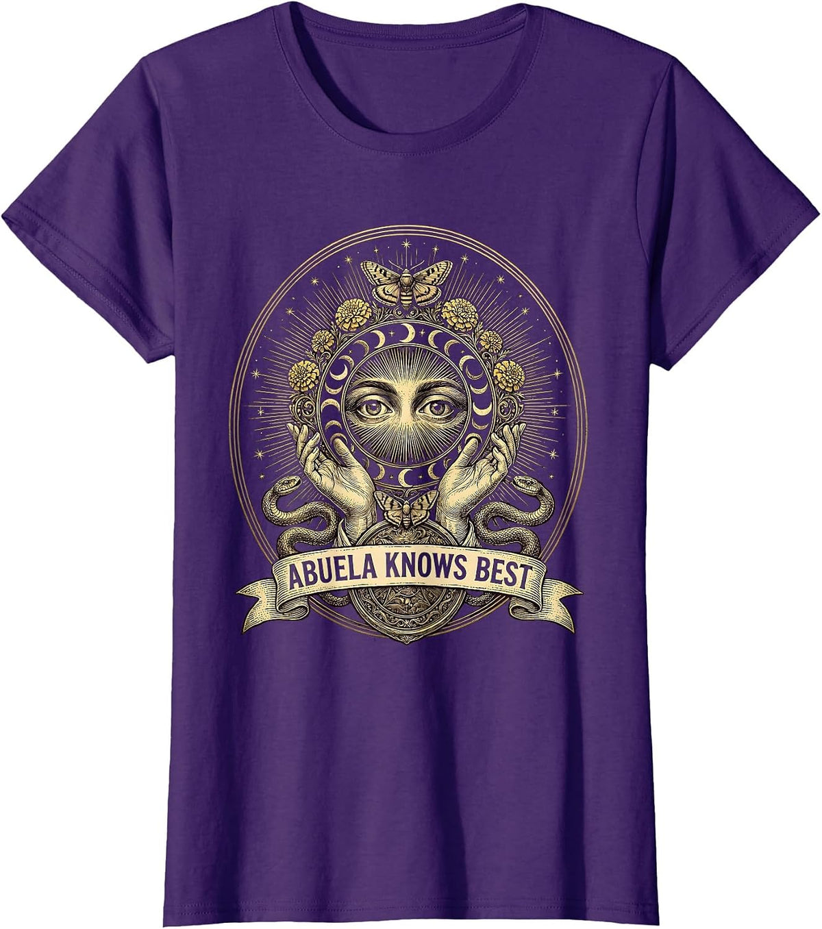 Women's Abuela Knows Best Mexican Grandmother Design T-Shirt - Purple