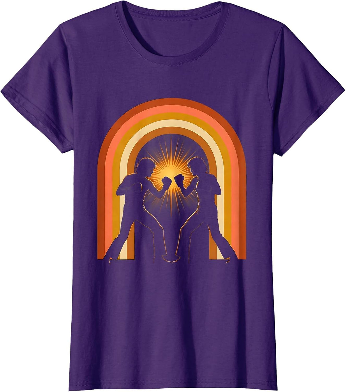Women's Big Bro Brothers Playful Boxing Sparring Graphic T-Shirt - Purple
