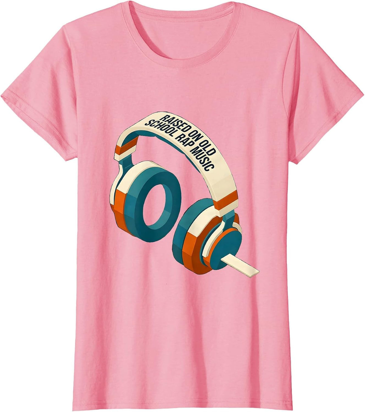 Women's Raised On Old School Rap Music Retro Hip Hop Nostalgia 80s T-Shirt - Pink