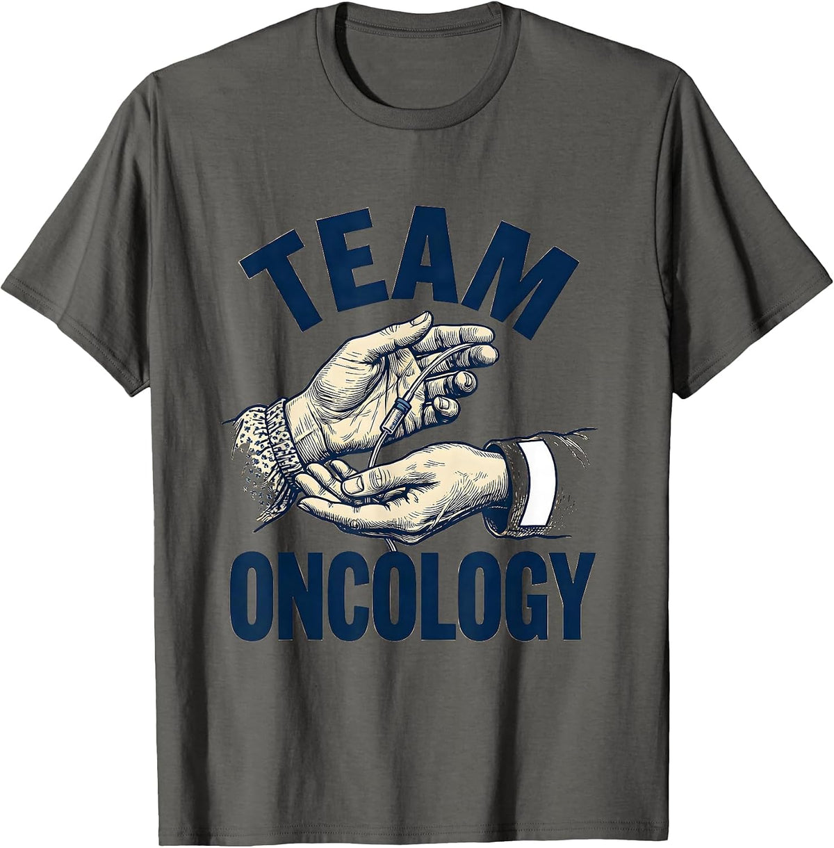Team Oncology Nurse Squad Oncology Nursing Crew T-Shirt - Asphalt Grey