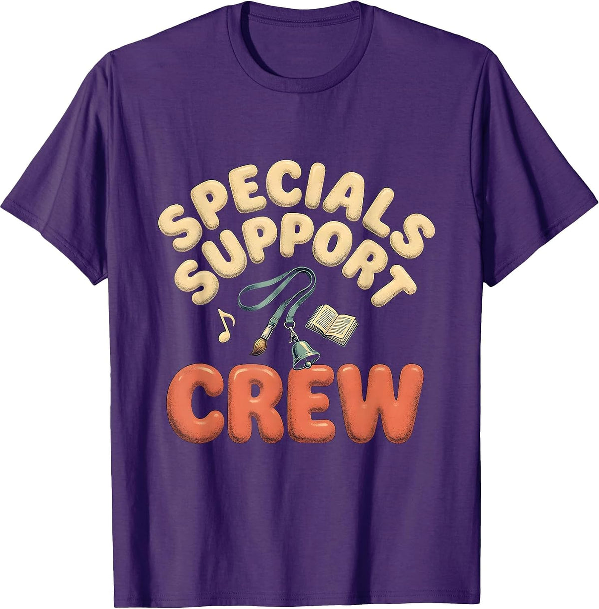 Men's Specials Support Crew Bold Vintage Teacher Appreciation Crew T-Shirt - Purple