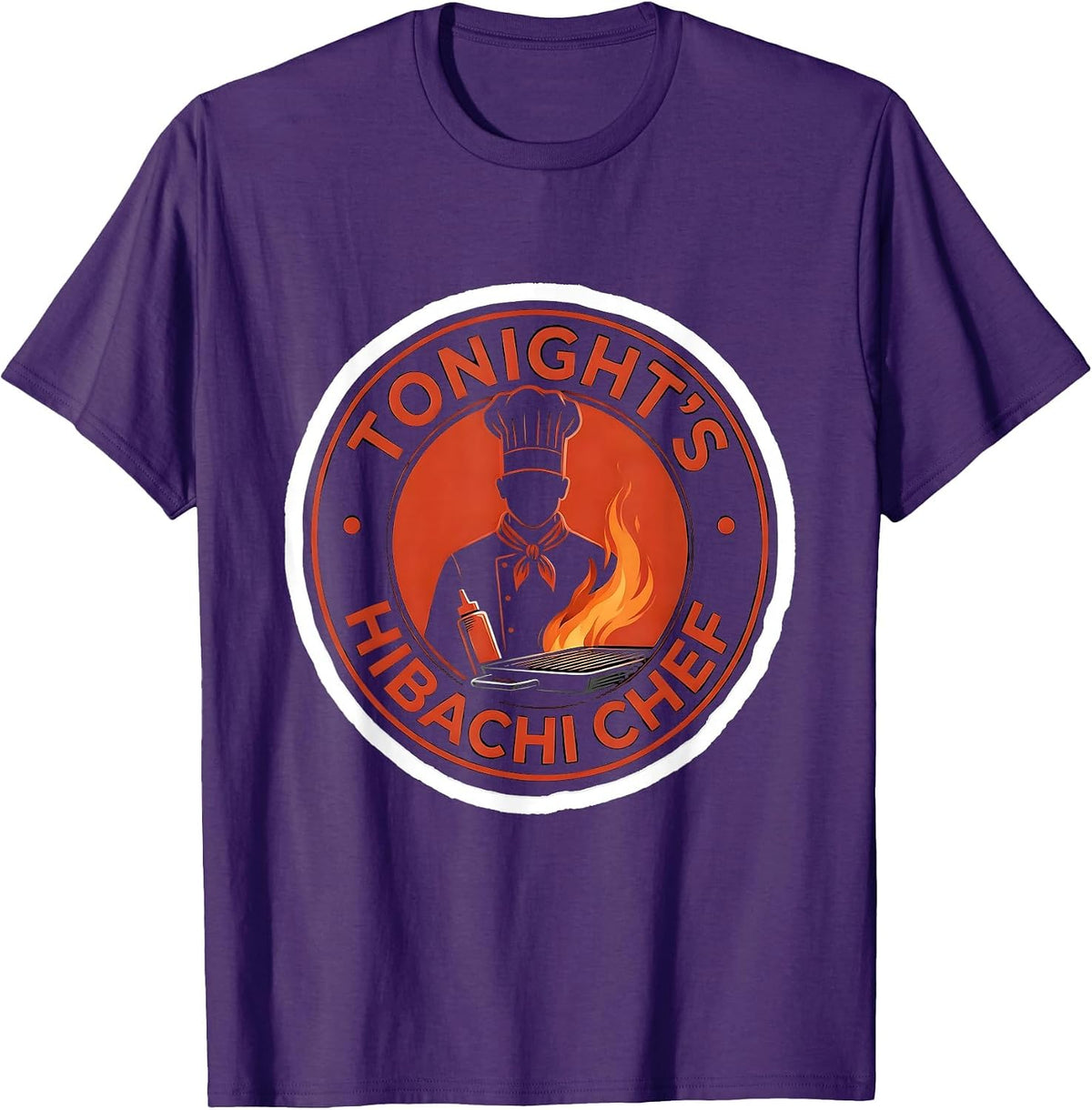 Men's Tonight's Hibachi Chef Funny Halloween Costume Party T-Shirt - Purple