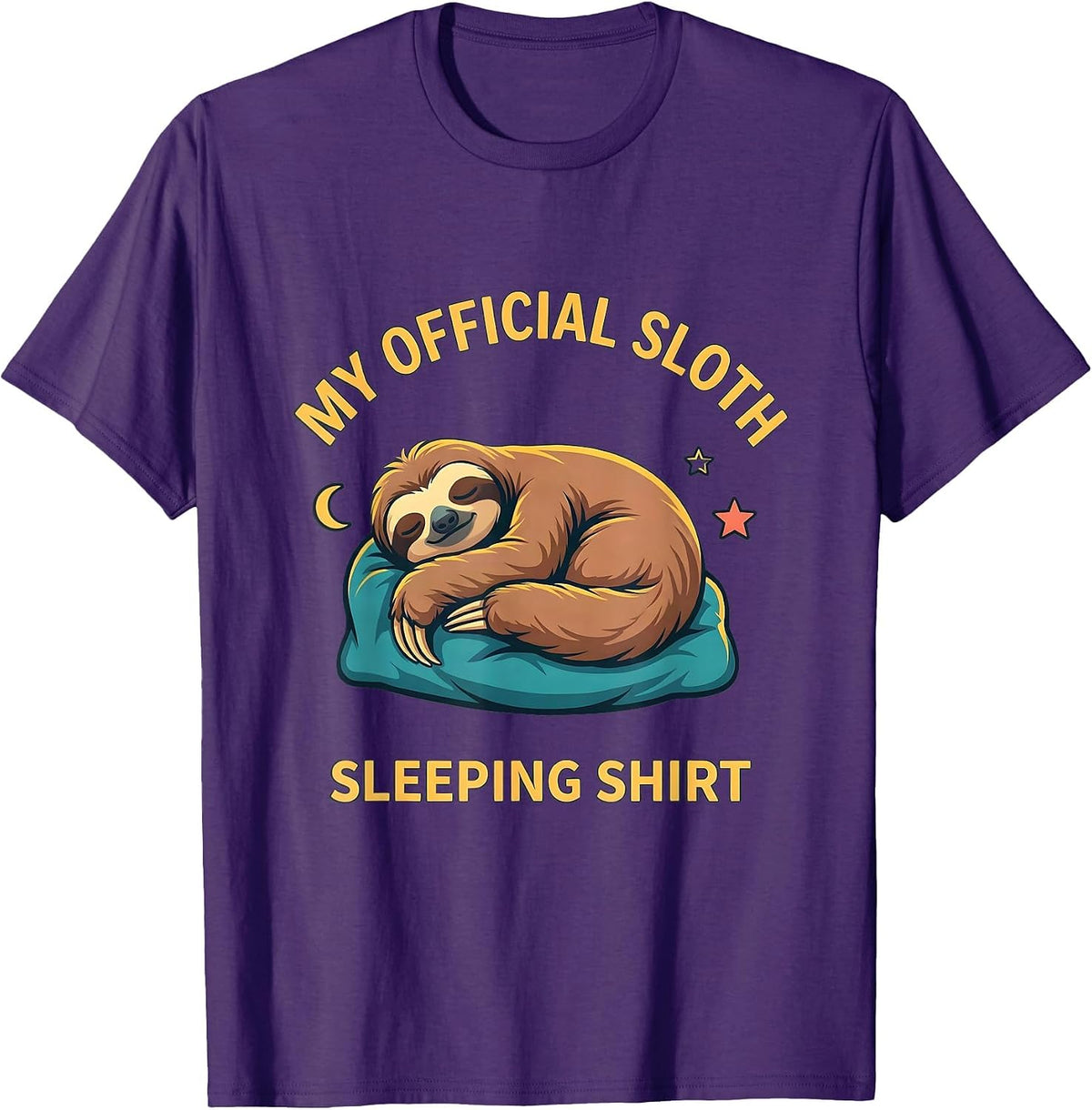 Men's My Official Sloth Sleeping Shirt Funny Animal Lover Pajama T-Shirt - Purple