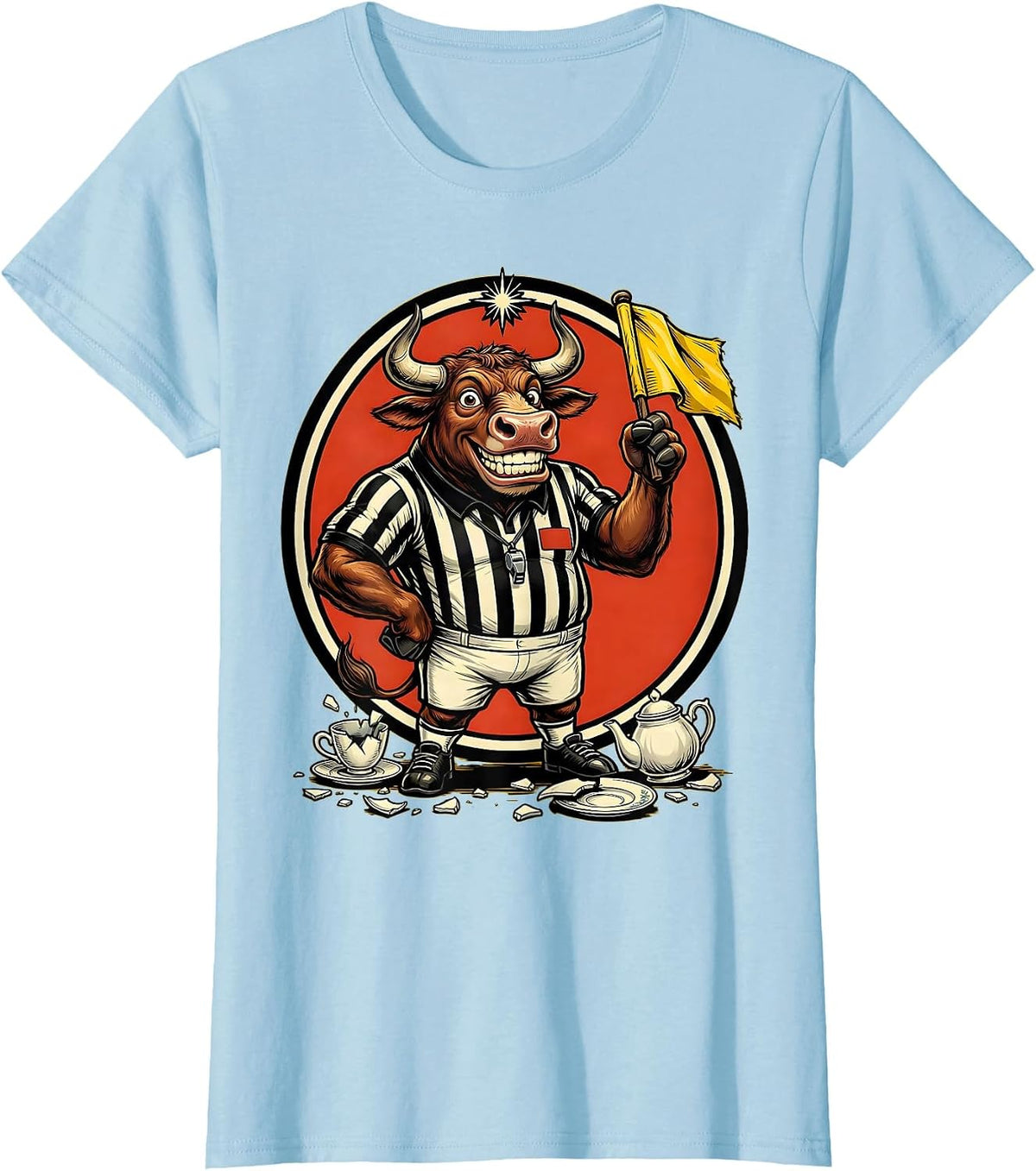 Women's Chaos Coordinator Bull in a China Shop Referee T-Shirt - Baby Blue