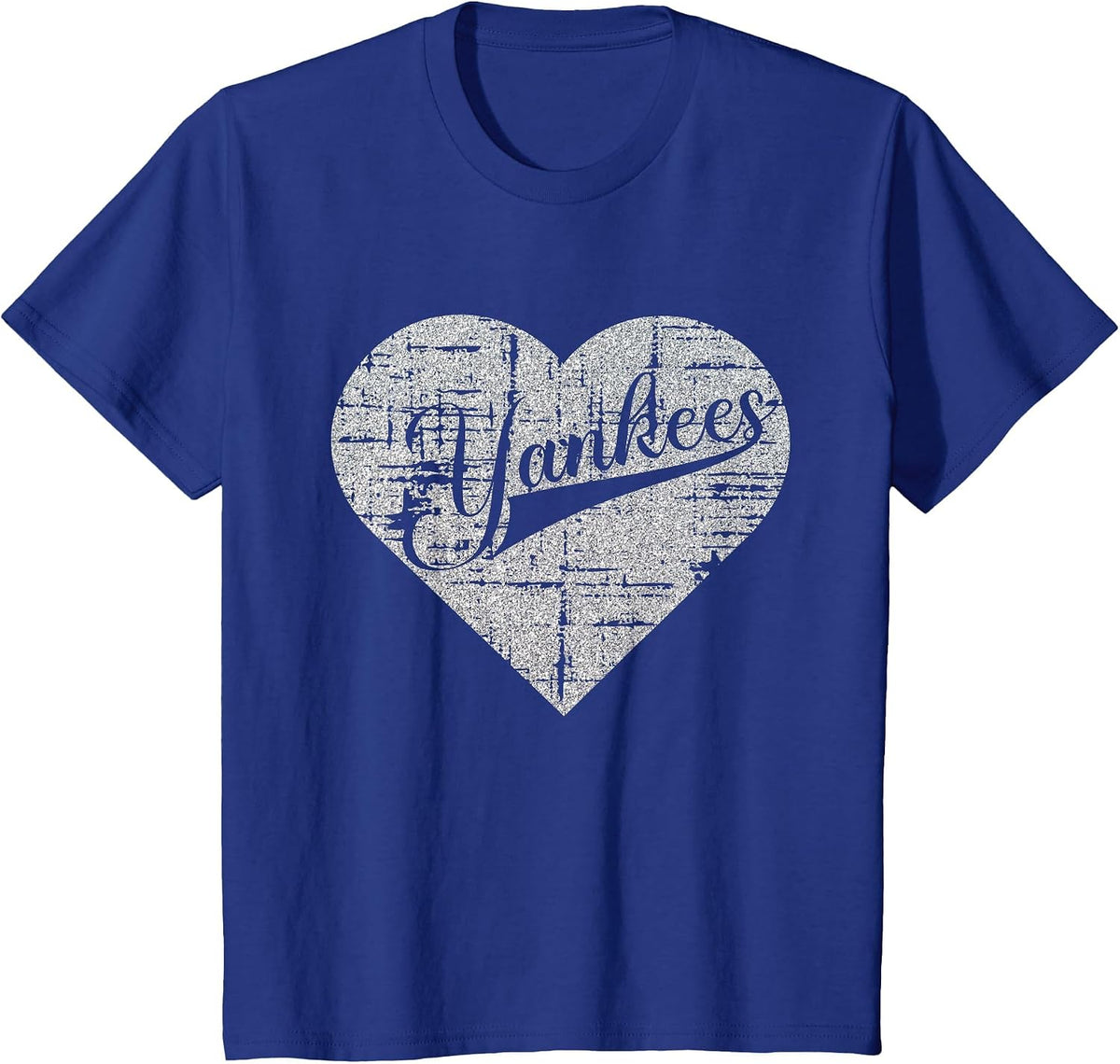 Vintage Heart Yankees I Love Yankees First Name Personalized T-Shirt - Royal Blue