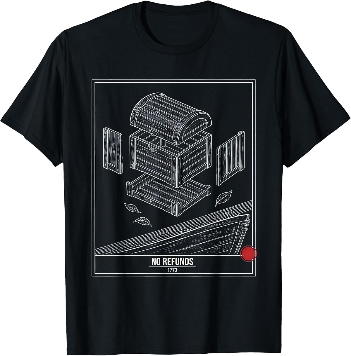 Men's No Refunds 1773 Funny History Teacher Spilling The Tea Since T-Shirt - Black