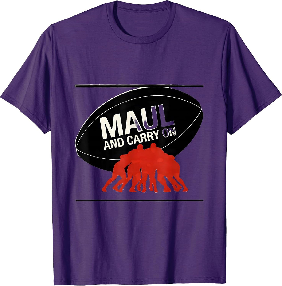 Men's Maul And Carry On Funny Rugby Player Coach Fan Gift T-Shirt - Purple
