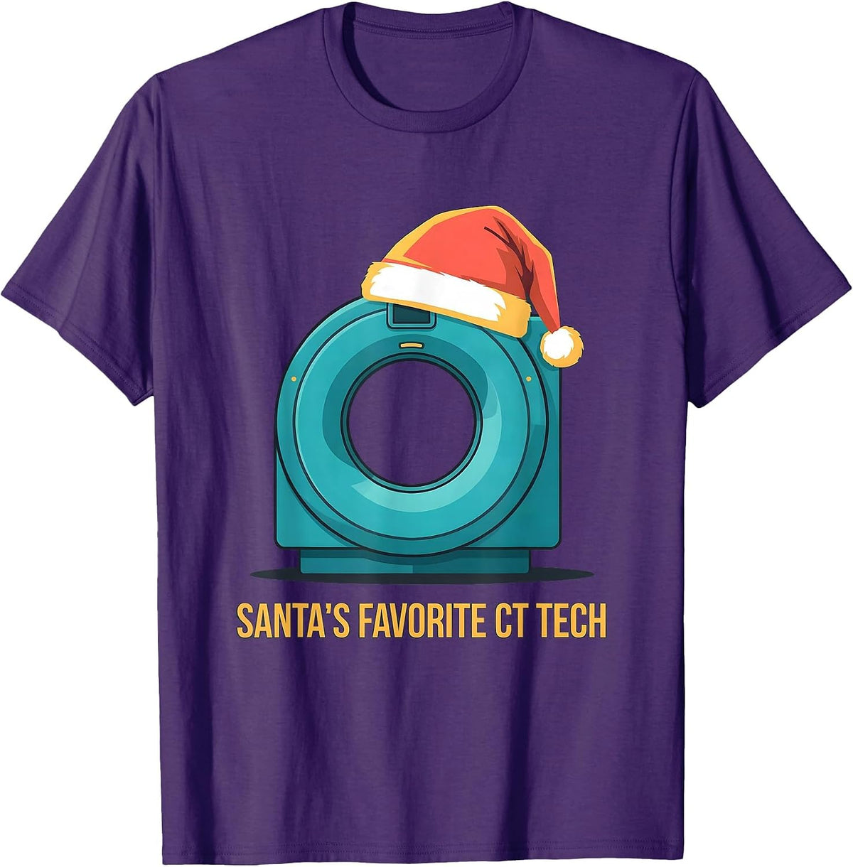 Santa's Favorite CT Tech Funny Radiology Tech Christmas T-Shirt - Purple