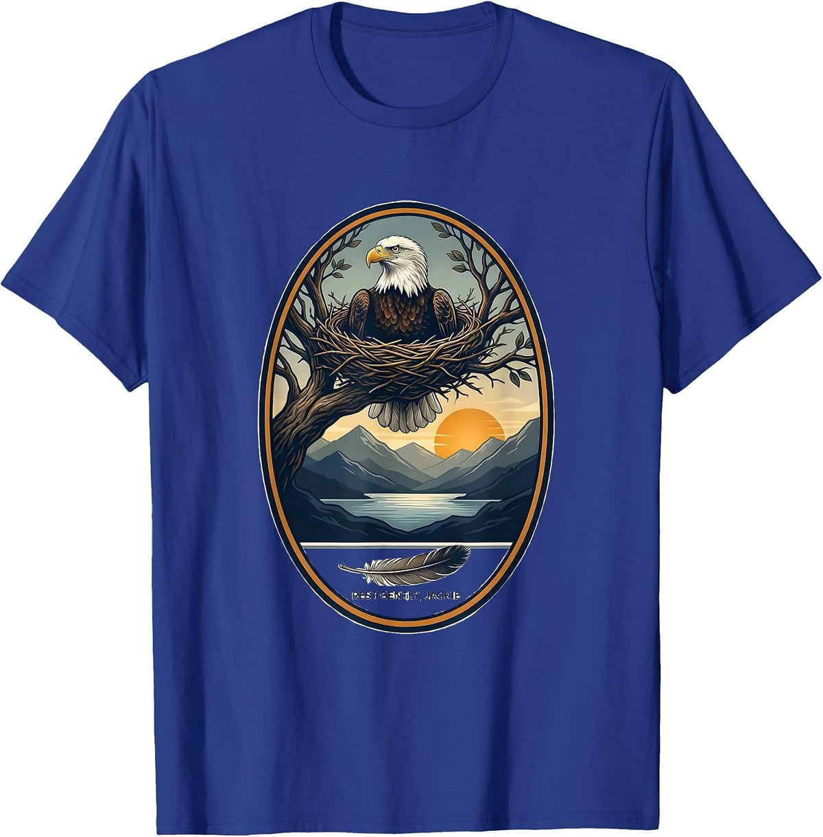 Rest Gently Jackie Eagle Memorial Tribute Big Bear Lake T-Shirt - Royal Blue