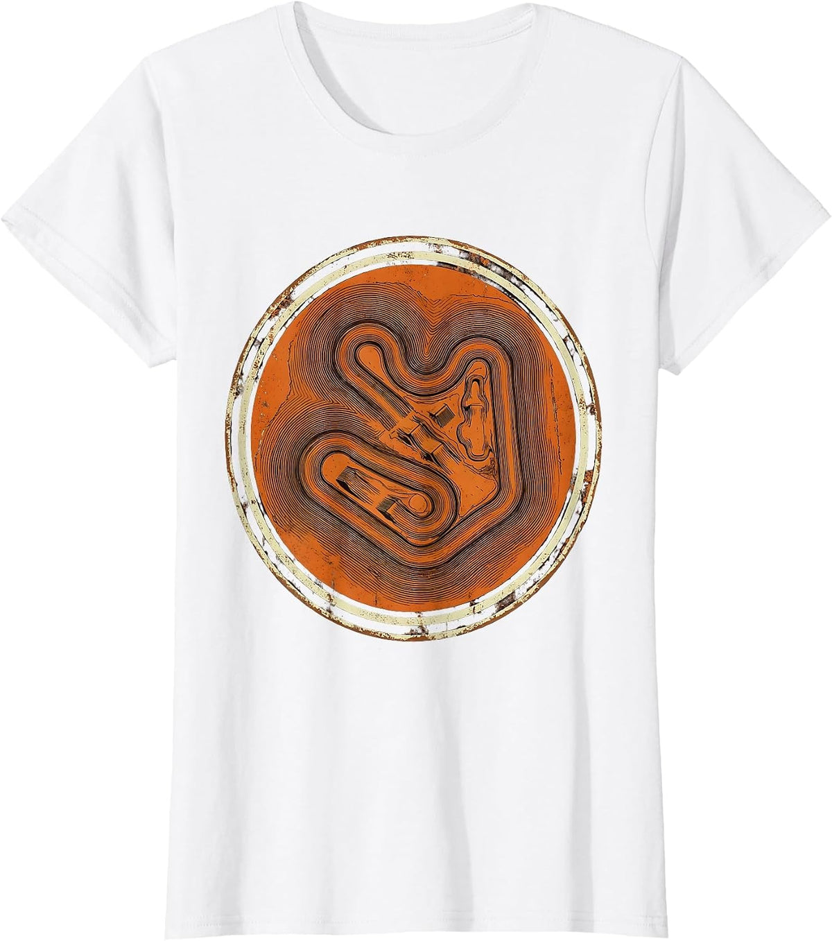Aerial Dirt Bike Track Graphic Tee T-Shirt - White