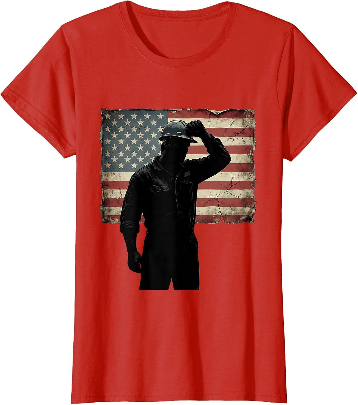 Factory Worker End of Shift We the People Graphic T-Shirt - Red