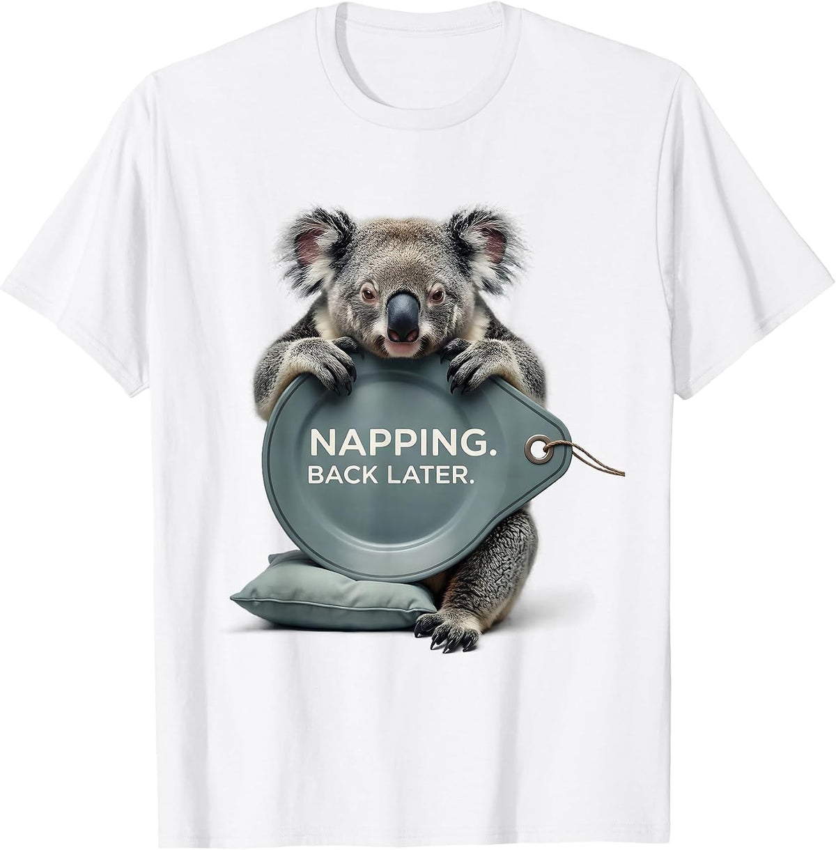 Men's Napping. Back Later Funny Koala Animal Official Sleepshirt T-Shirt - White