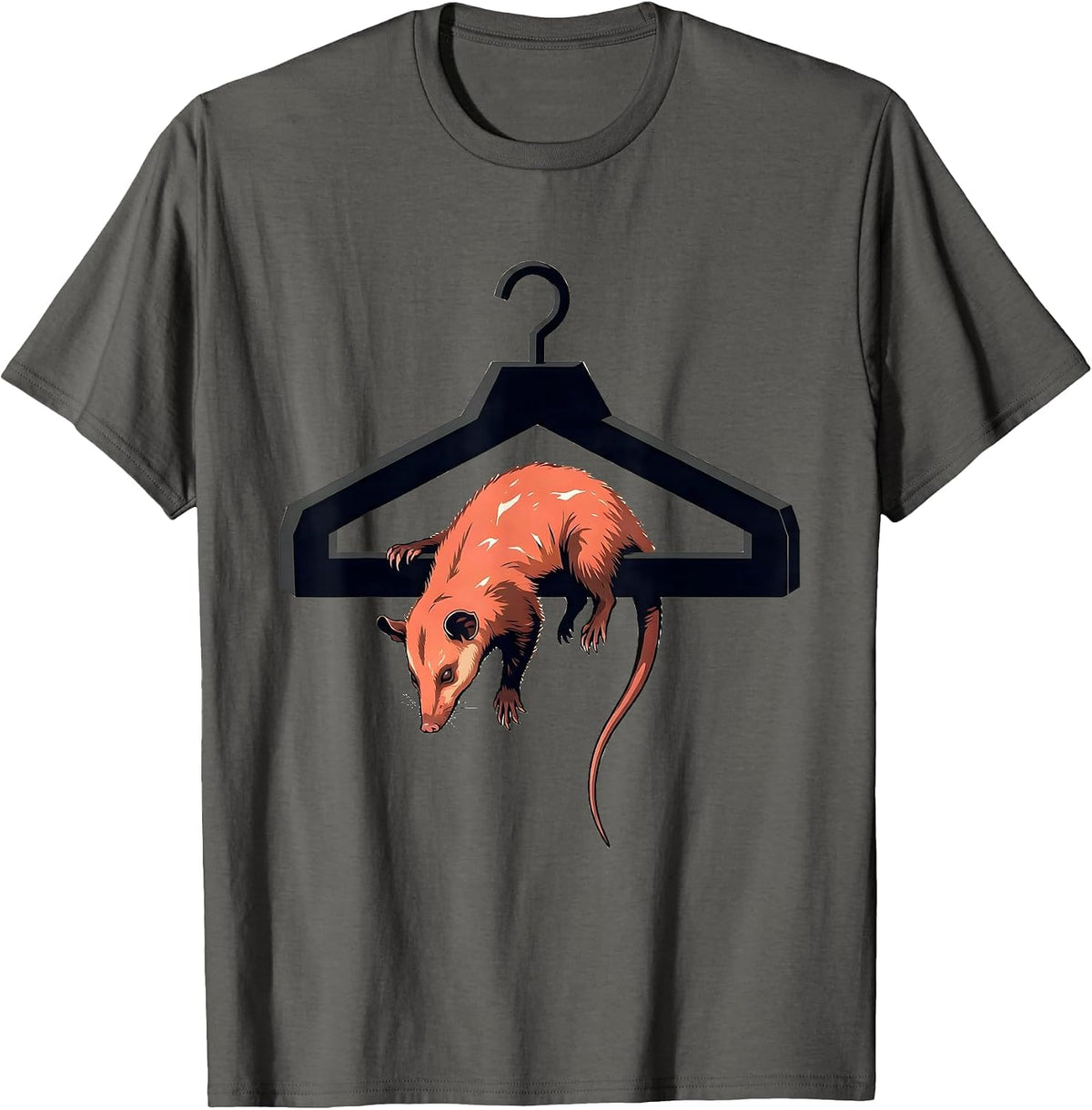 Oversized Hanger Limp Opossum Deadpan Animal Meme T-Shirt - Asphalt Grey