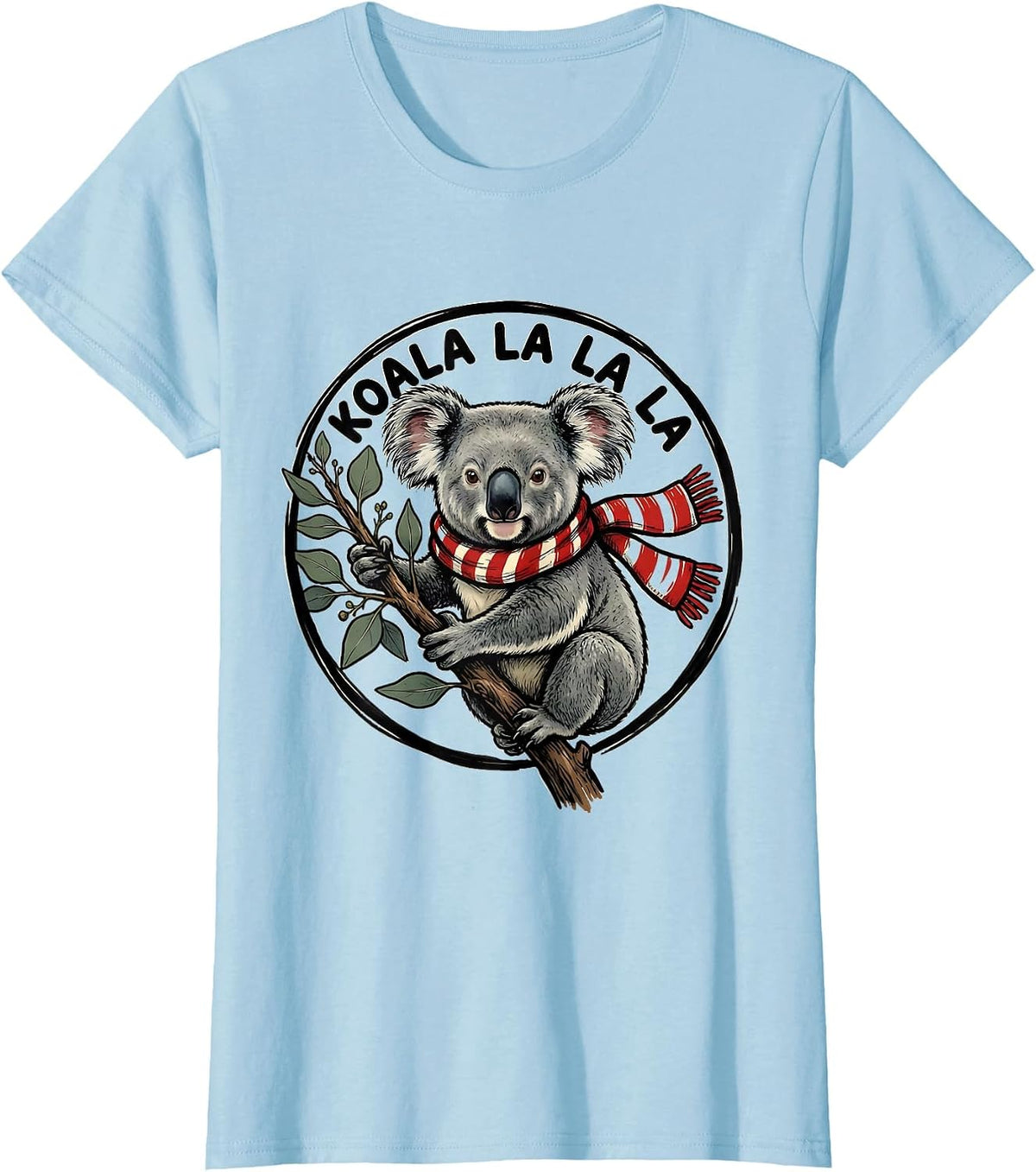 Koala La La La Funny Christmas Animal Pun Humor T-Shirt - Baby Blue
