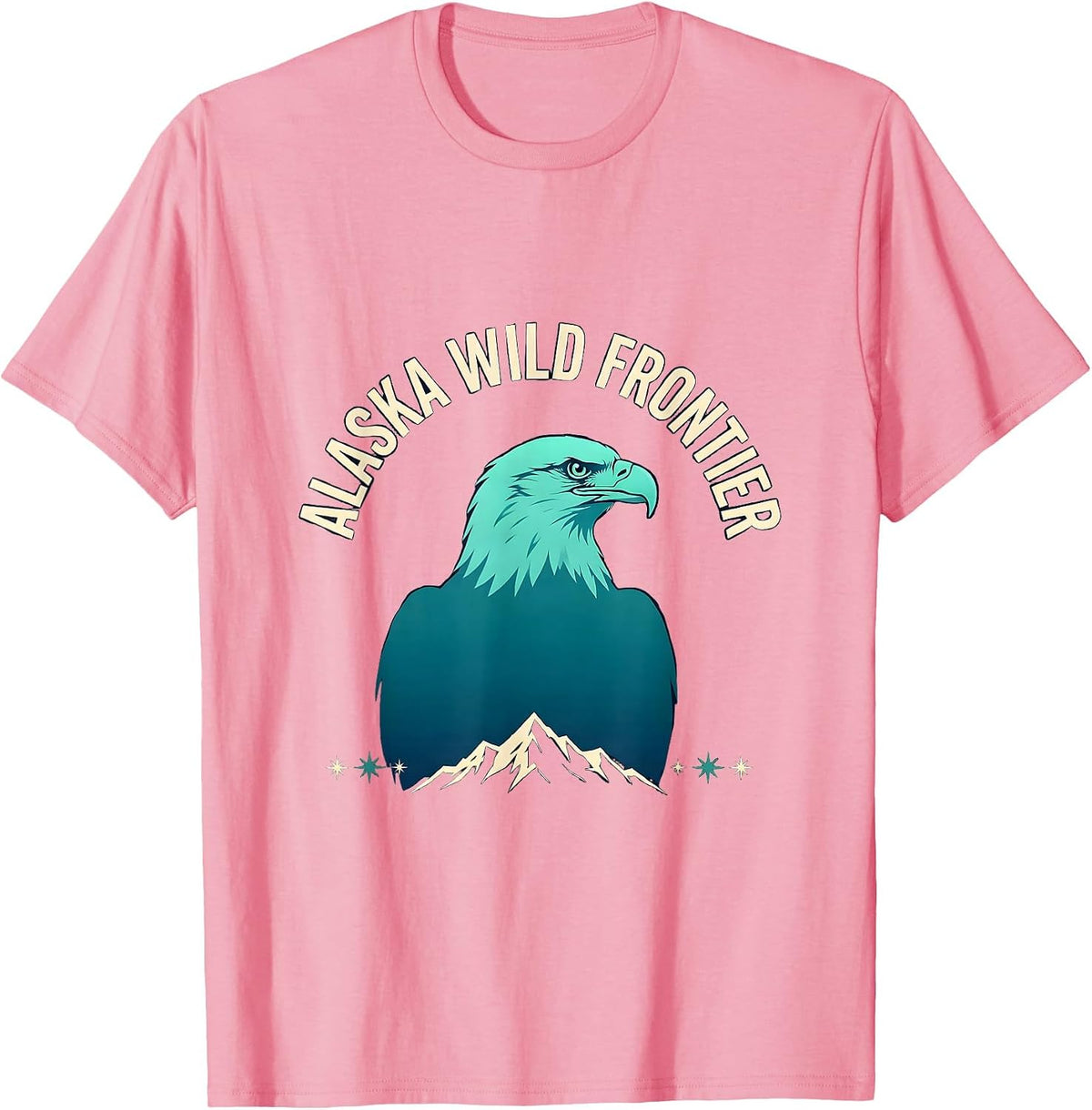 Men's Alaska Wild Frontier Vintage Eagle State Pride Souvenir T-Shirt - Pink