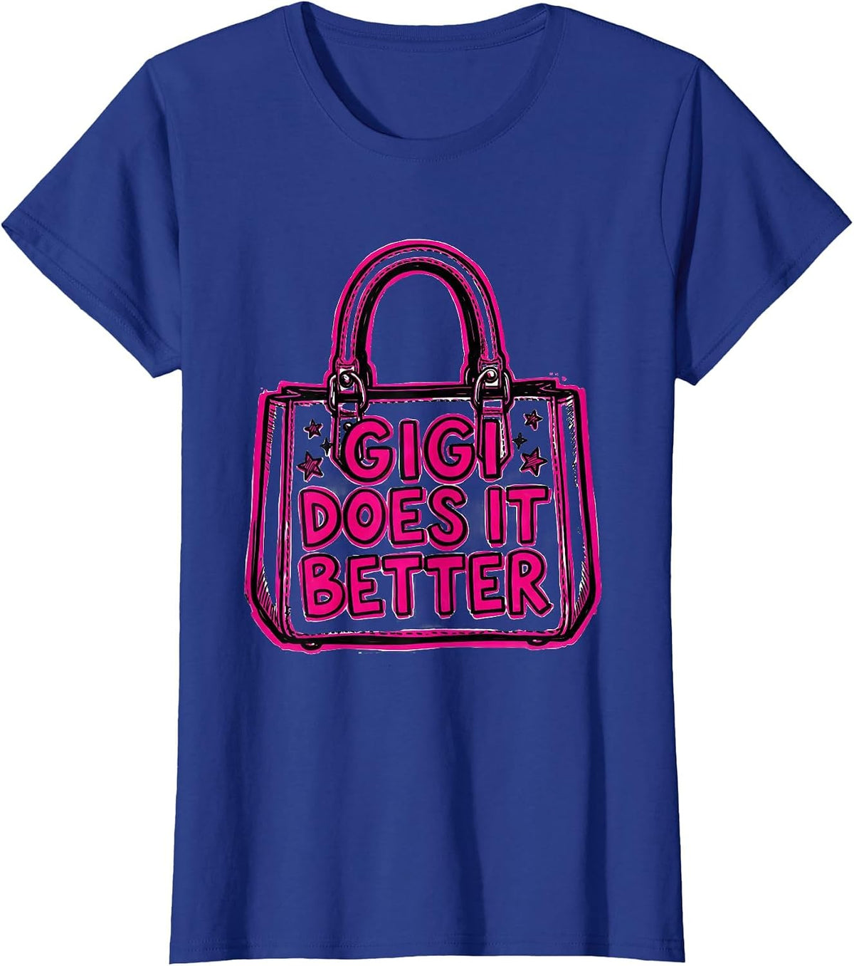 Women's Gigi Does It Better Proud Grandma Design T-Shirt - Royal Blue