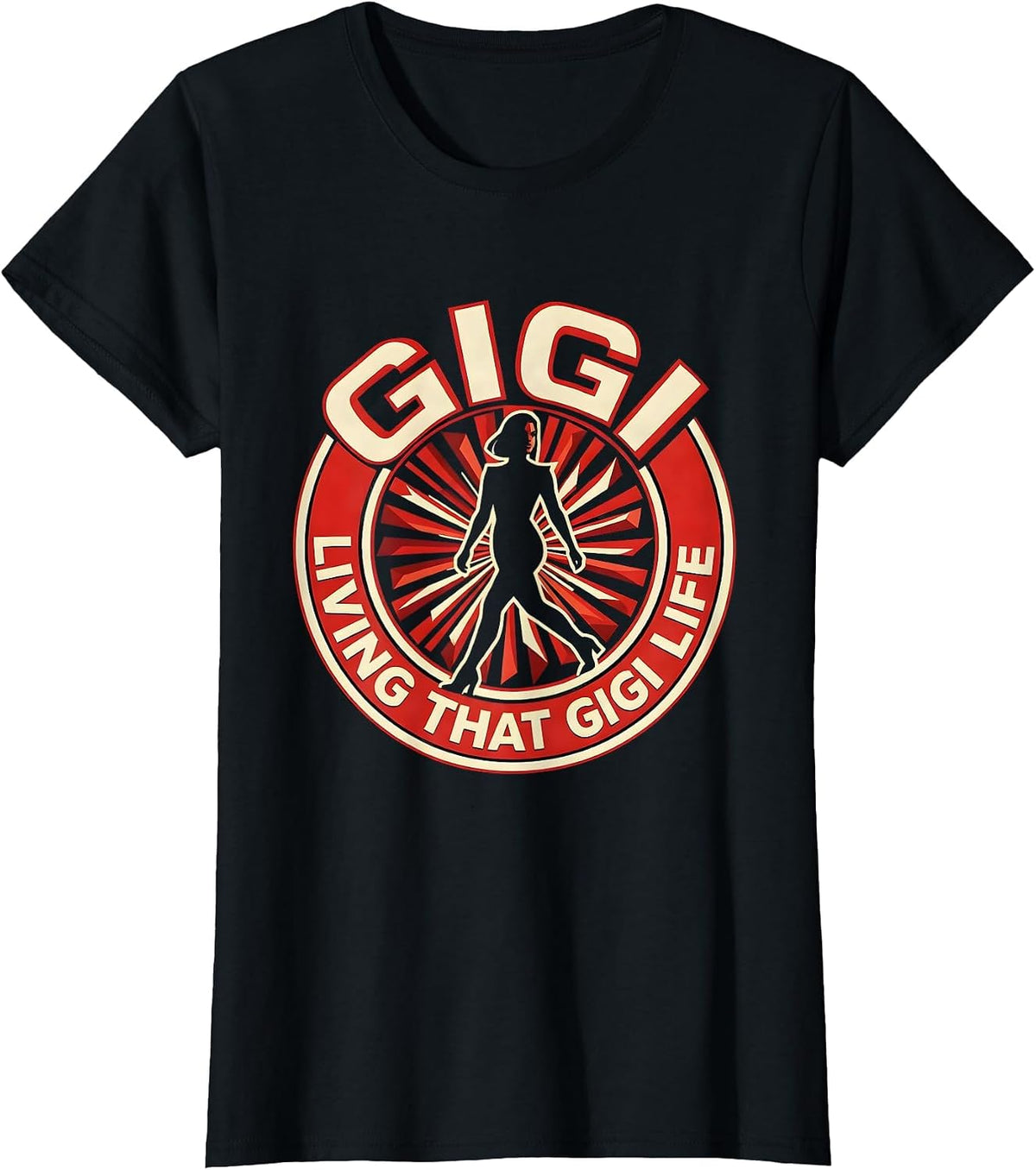Living That Gigi Life Grandma Graphic Design T-Shirt - Black