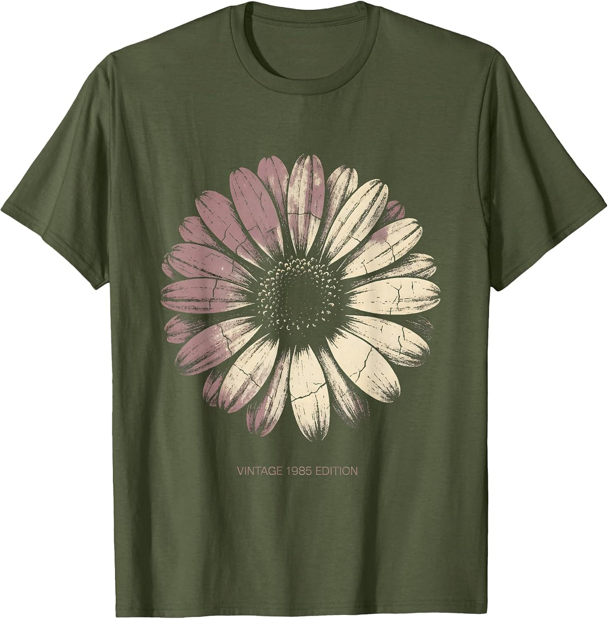 Vintage 1985 Edition Classic Birth Year Design T-Shirt - Olive Green