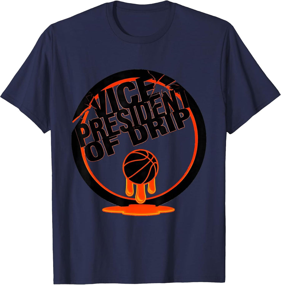 Vice President Of Drip New Wave Youth Sports Mascot T-Shirt - Navy Blue