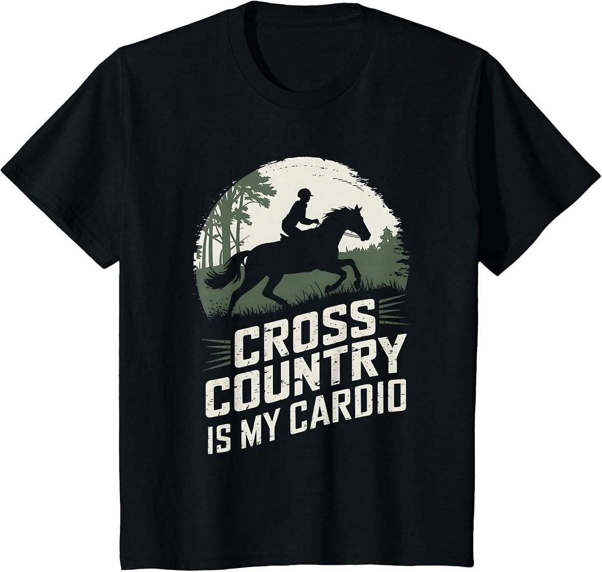 Cross Country is My Cardio Horse Riding T-Shirt - Black
