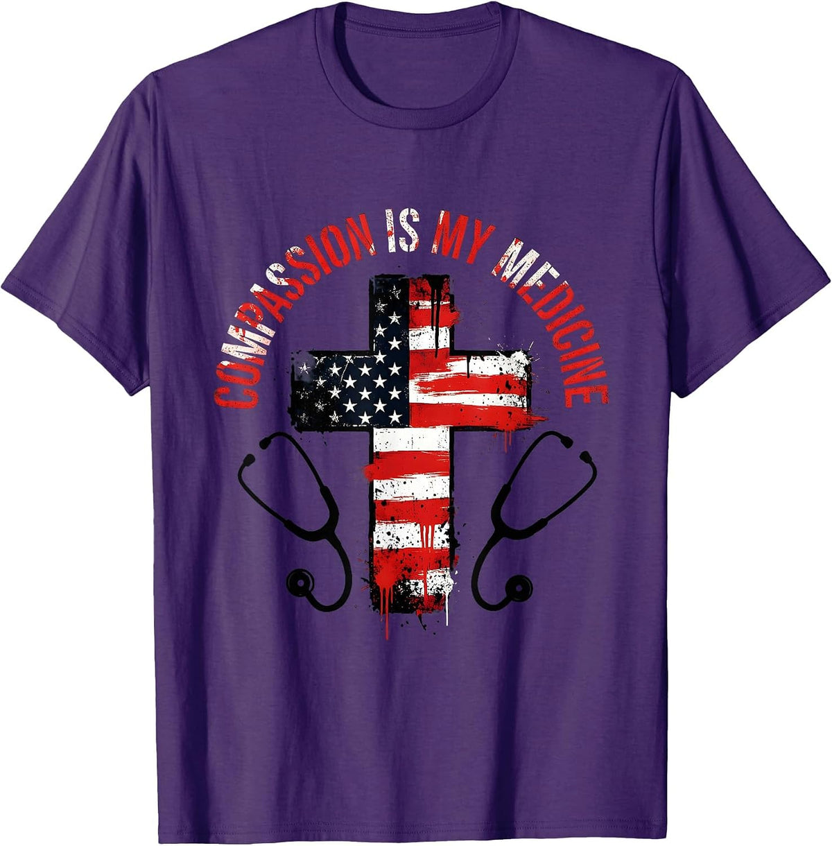 Compassion Is My Medicine Oncology Nurse Design T-Shirt - Purple