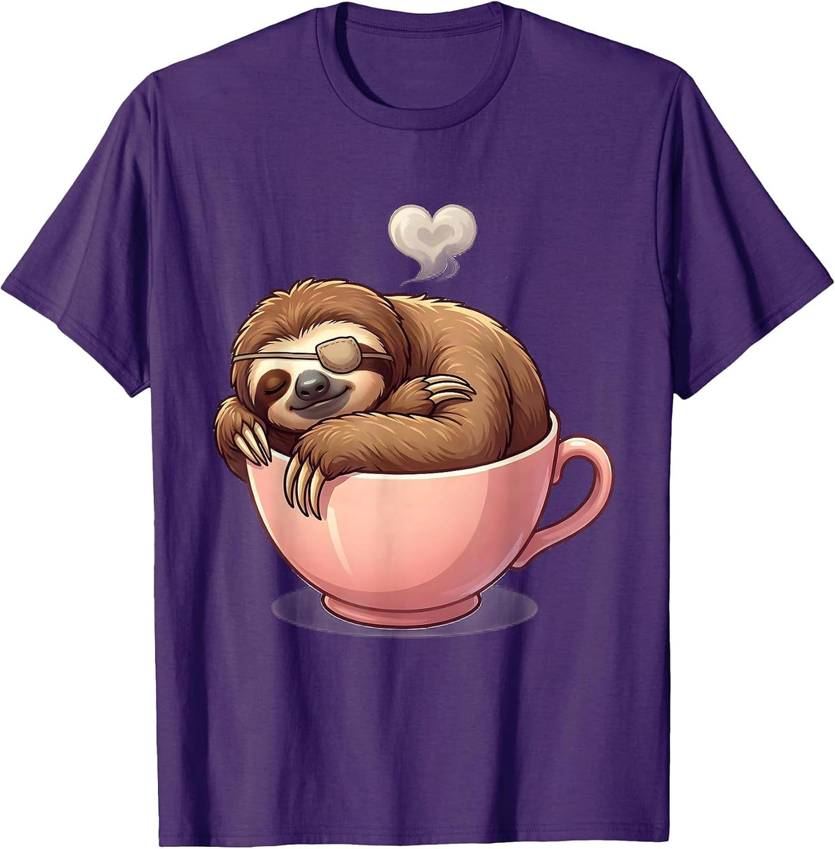 Men's Sloth In Teacup Cute Kawaii Animal Lover Gift T-Shirt - Purple