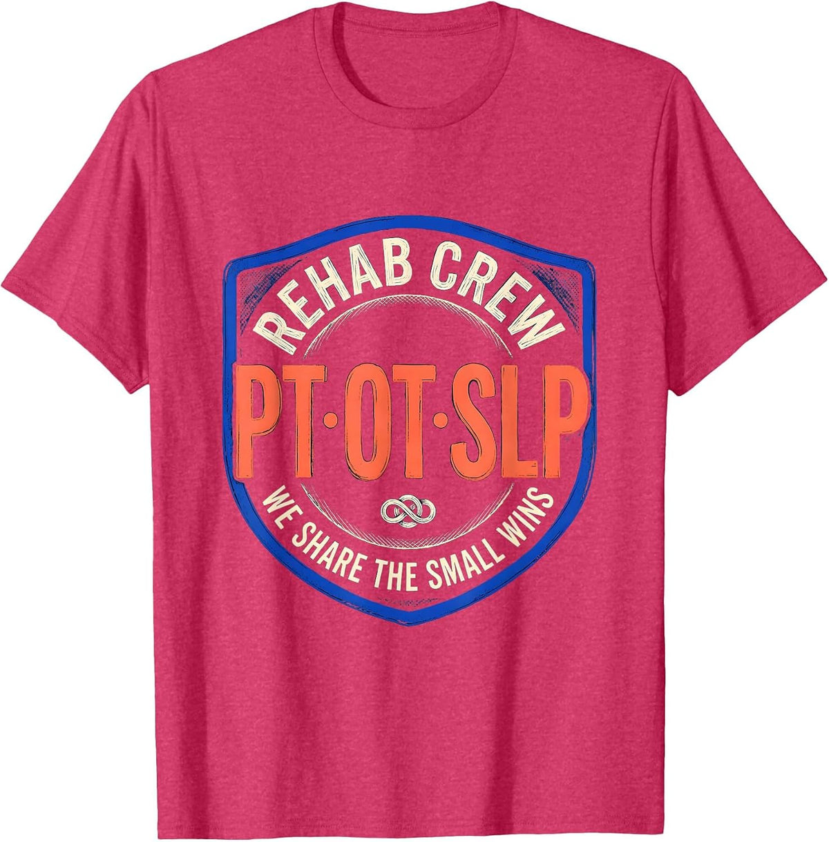 Men's Rehab Crew PT-OT-SLP We Share The Small Wins Team T-Shirt - Red Heather