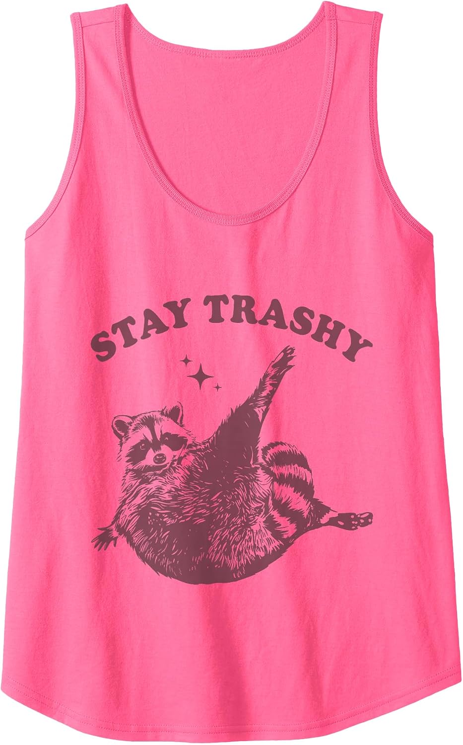 Womens Stay Trashy Raccoon Lover Humor Vintage Funny Racoon Tank Top - As Pictured
