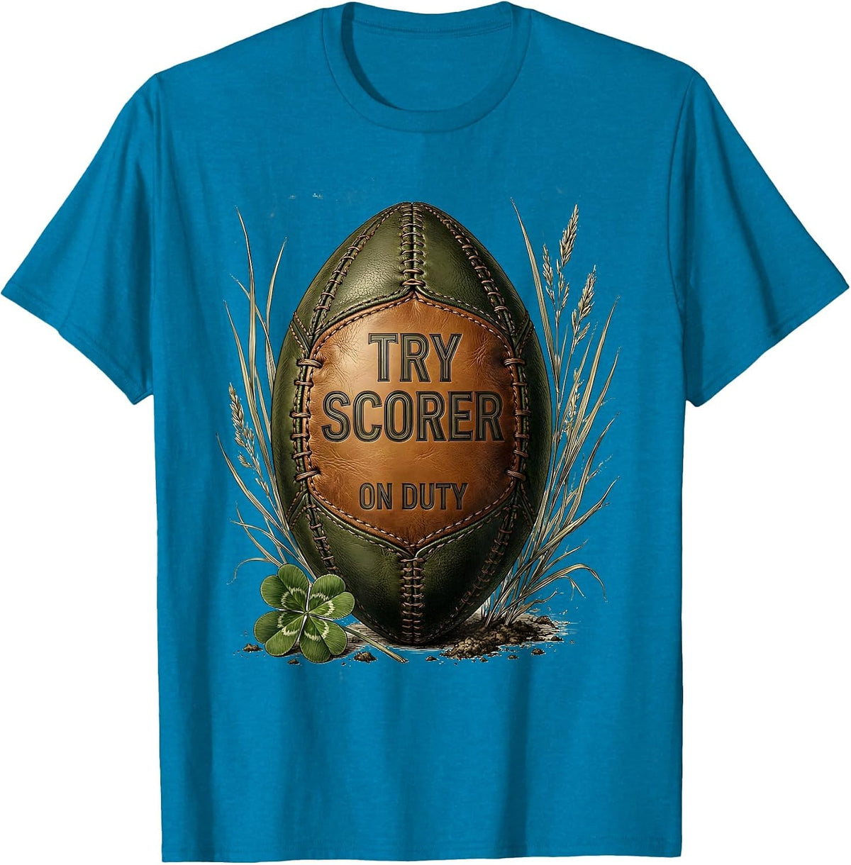 Try Scorer On Duty Rugby Graphic Design T-Shirt - Sapphire Blue