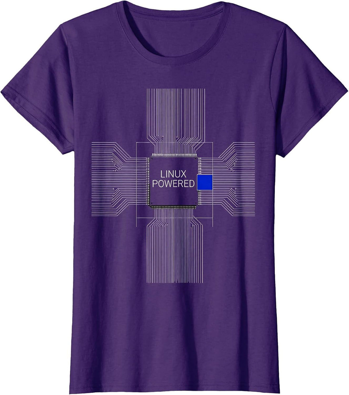 Women's Linux Powered Swiss International Geek Gift for Programmers T-Shirt - Purple