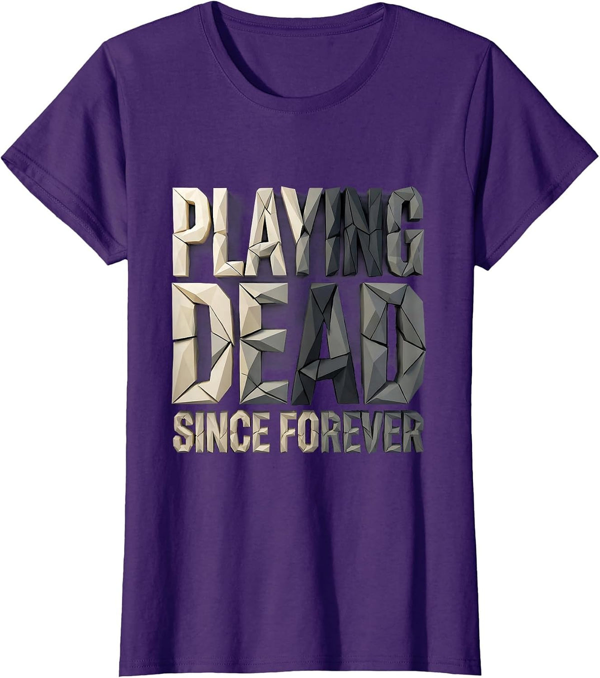 Women's Playing Dead Since Forever Opossum Design T-Shirt - Purple