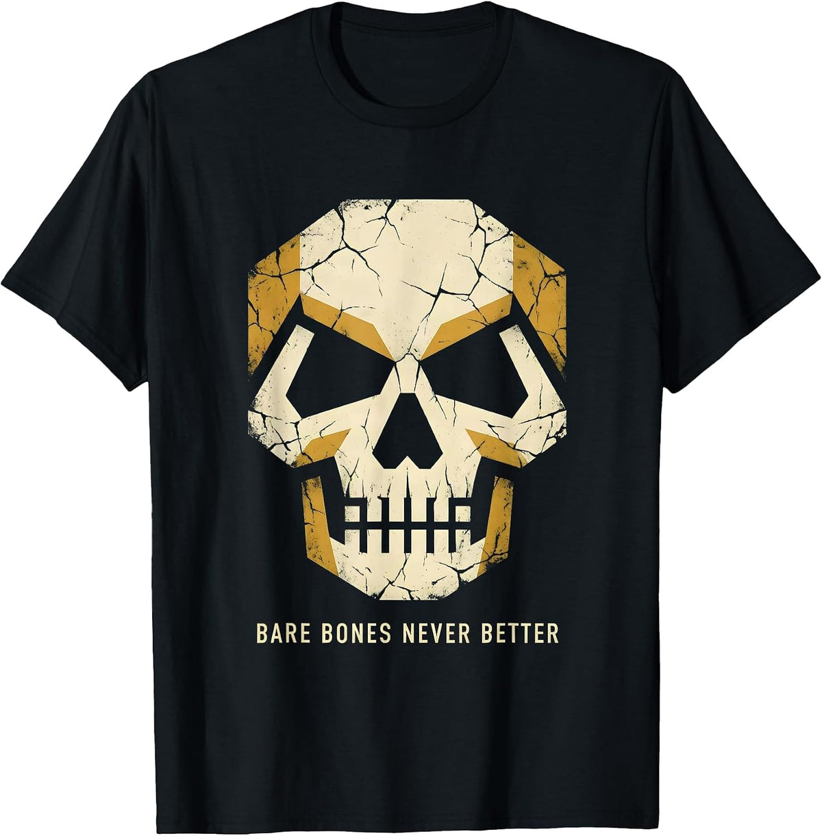 Men's Bare Bones Never Better Skeleton Graphic Design T-Shirt - Black