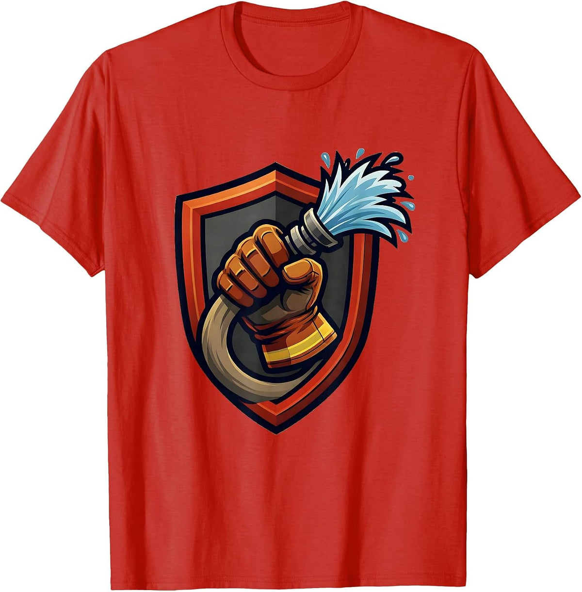 Men's Firefighter Charged Hose Grip Graphic Tee T-Shirt - Red