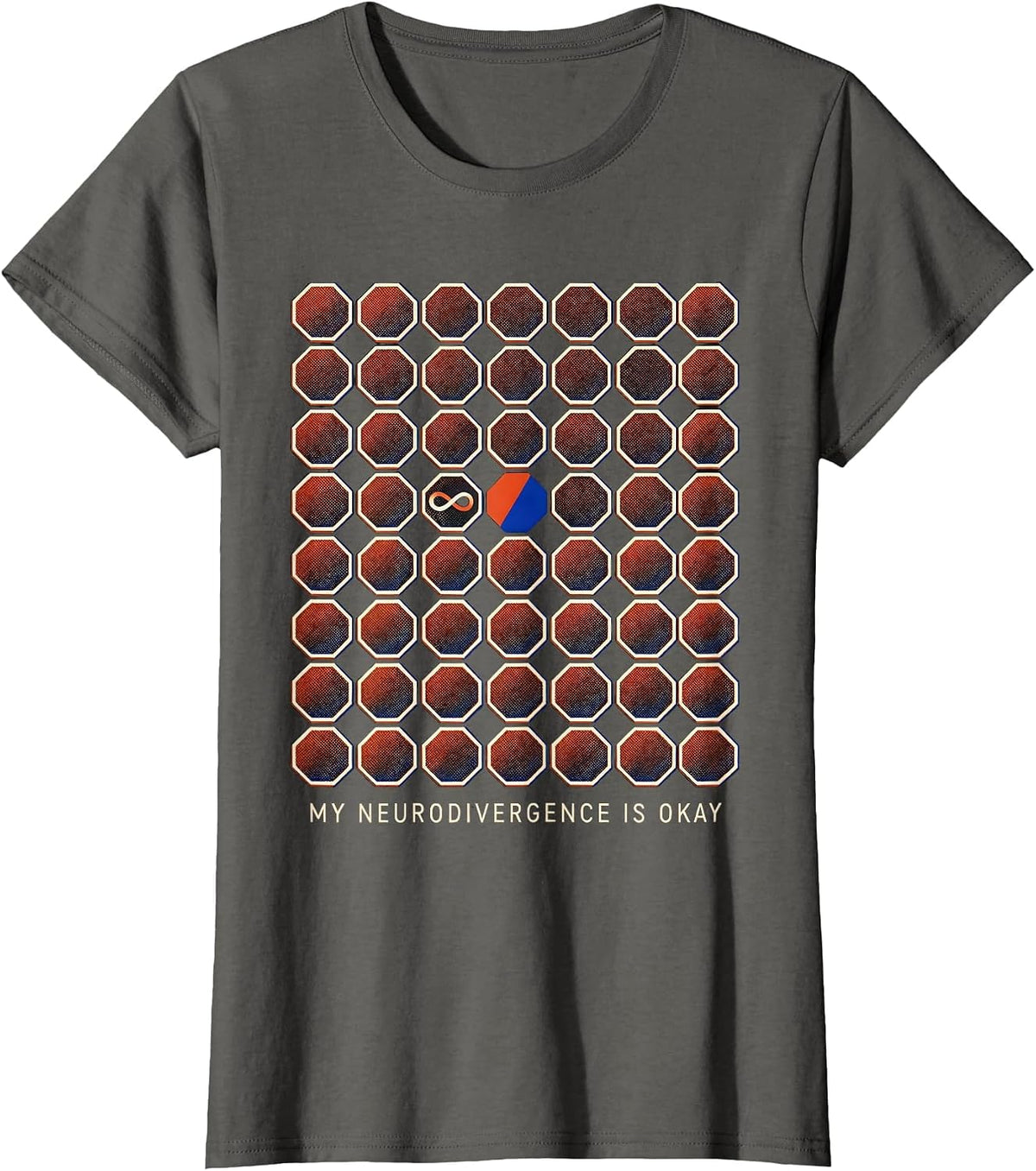 Women's My Neurodivergence Is Okay Funny Neurodiversity Acceptance T-Shirt - Asphalt Grey