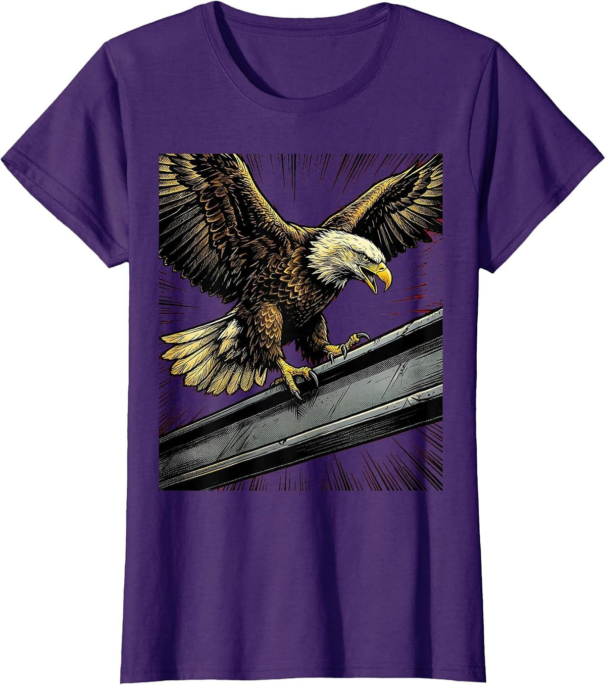 Women's Eagle Welder Iron Worker Ironworker Girder T-Shirt - Purple