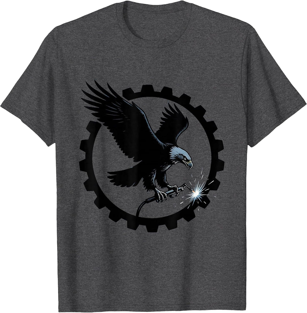 Eagle Welding Torch Graphic Tee T-Shirt - Dark Heather Grey