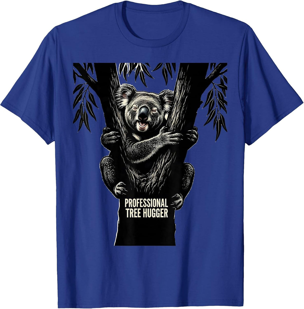 Men's Professional Tree Hugger Funny Koala Animal Lover Humor T-Shirt - Royal Blue