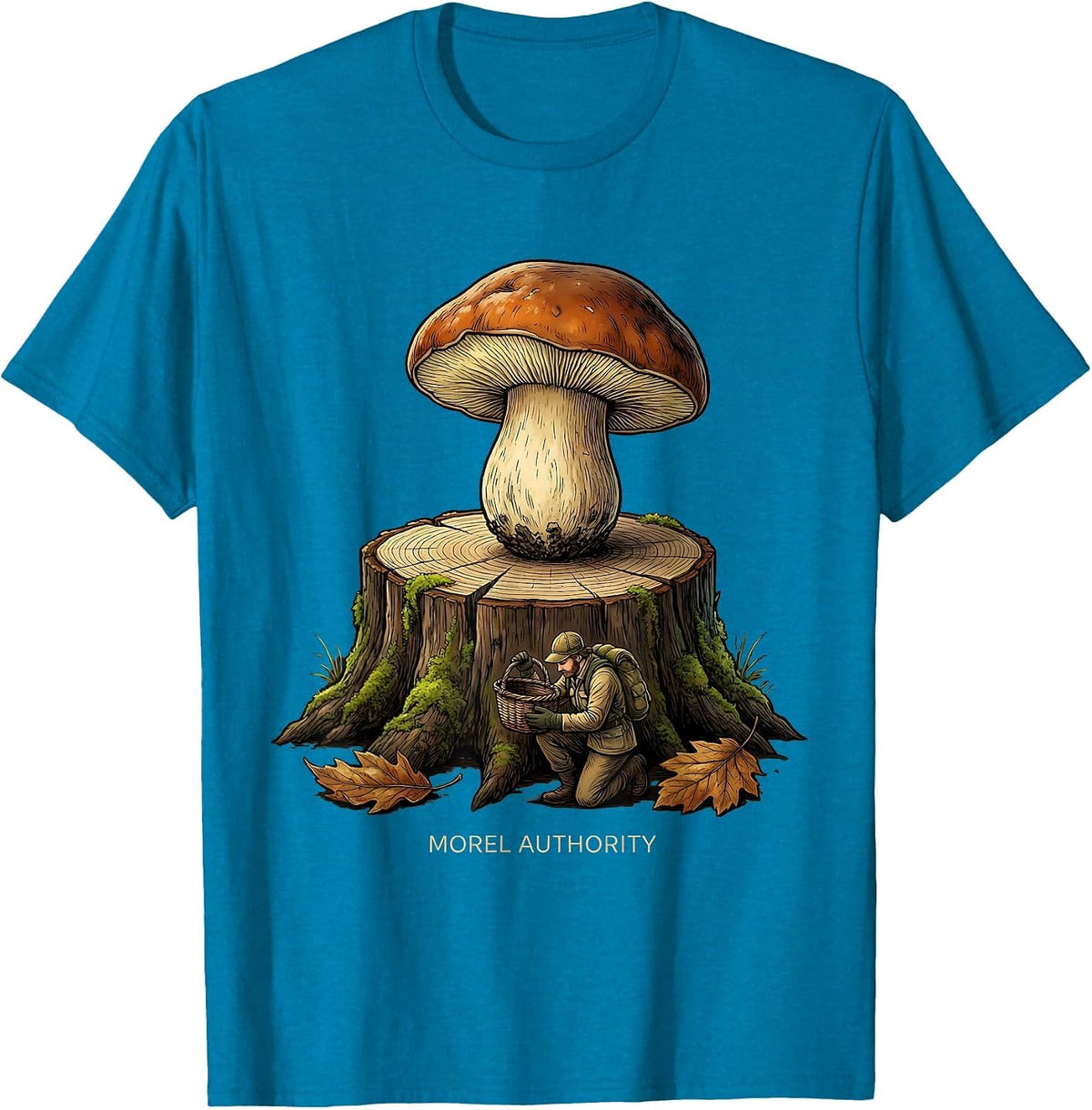 Morel Authority Funny Mushroom Foraging Morel Hunter Gift T-Shirt - Sapphire Blue