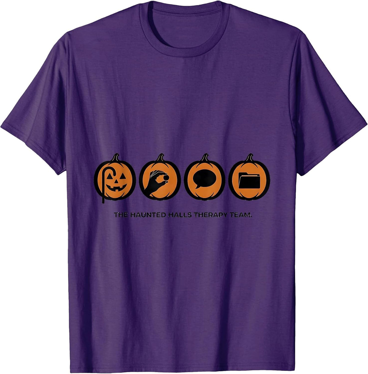 The Haunted Halls Therapy Team Minimalist Physical Therapy T-Shirt - Purple