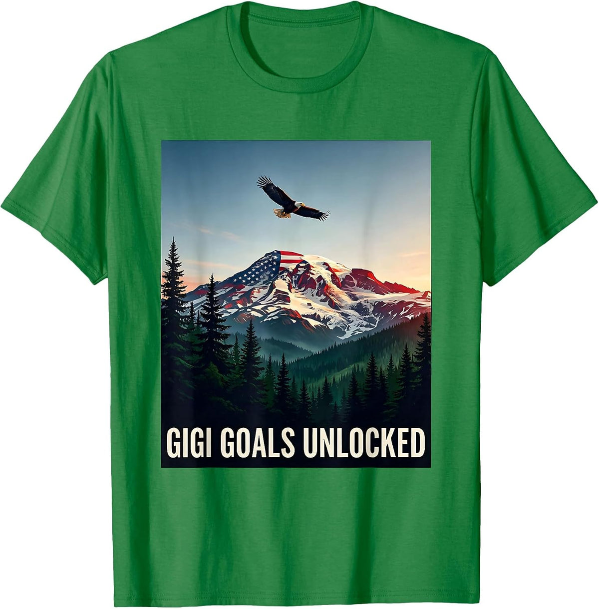 Men's Gigi Goals Unlocked Grandma Design T-Shirt - Kelly Green